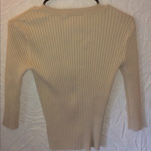 Cream cropped mid sleeve sweater